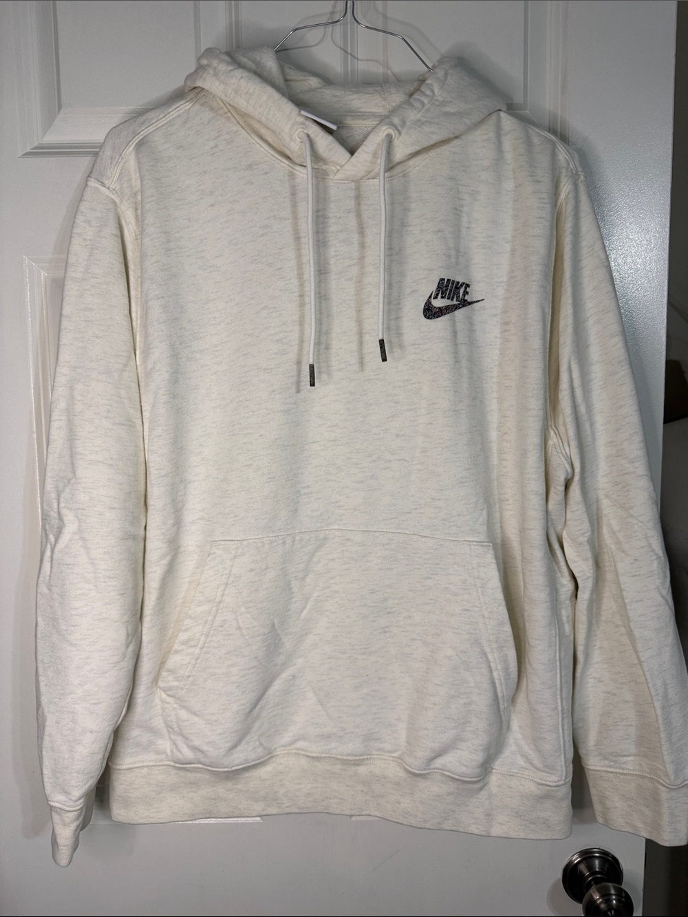 Nike Cream Pullover Hoodie with Black Logo
